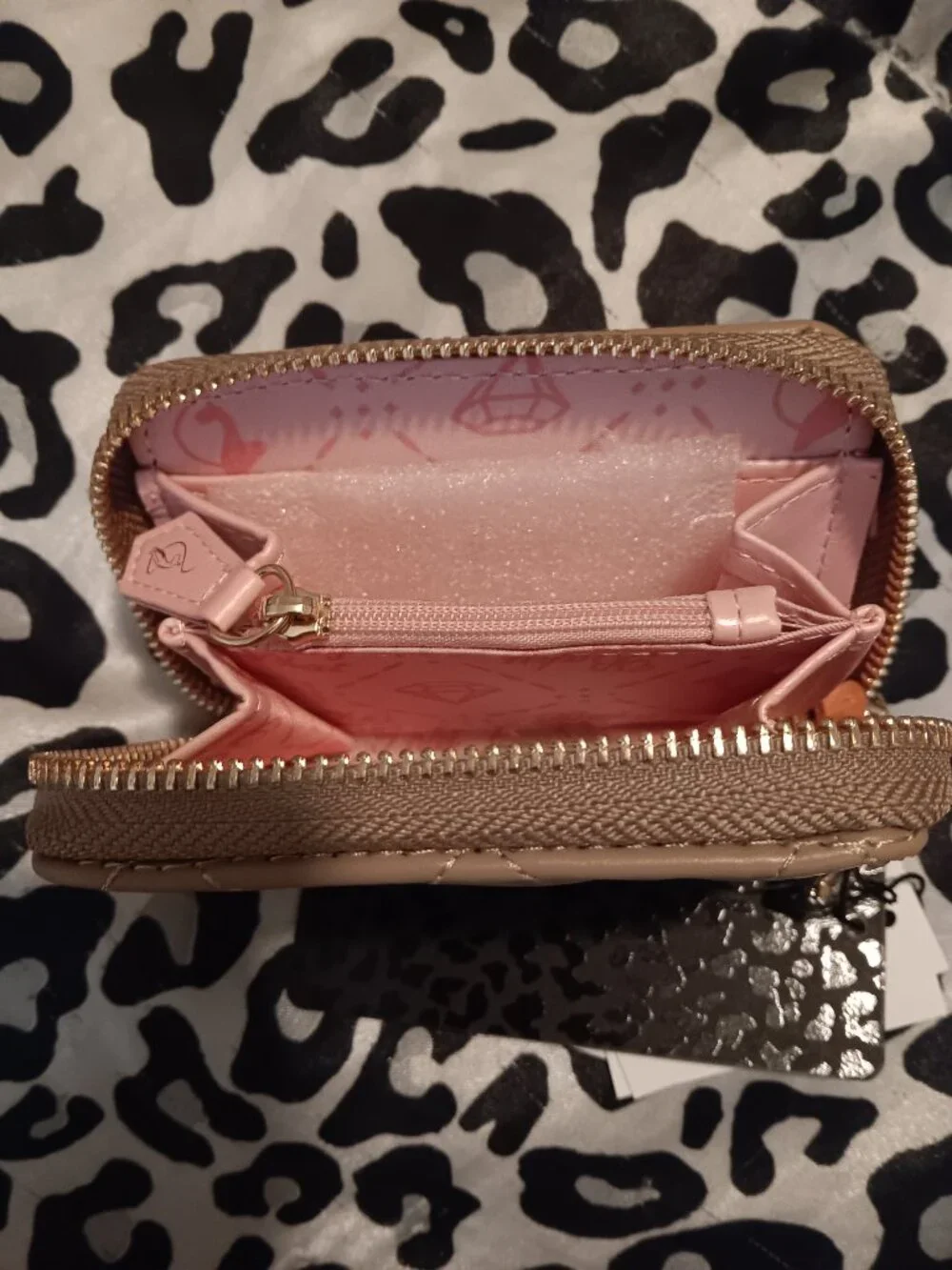 Baby Phat Quilted Tan Wallet with Cat Logo